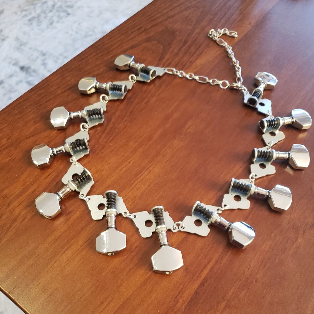 Tuning Peg Collar Statement Necklace